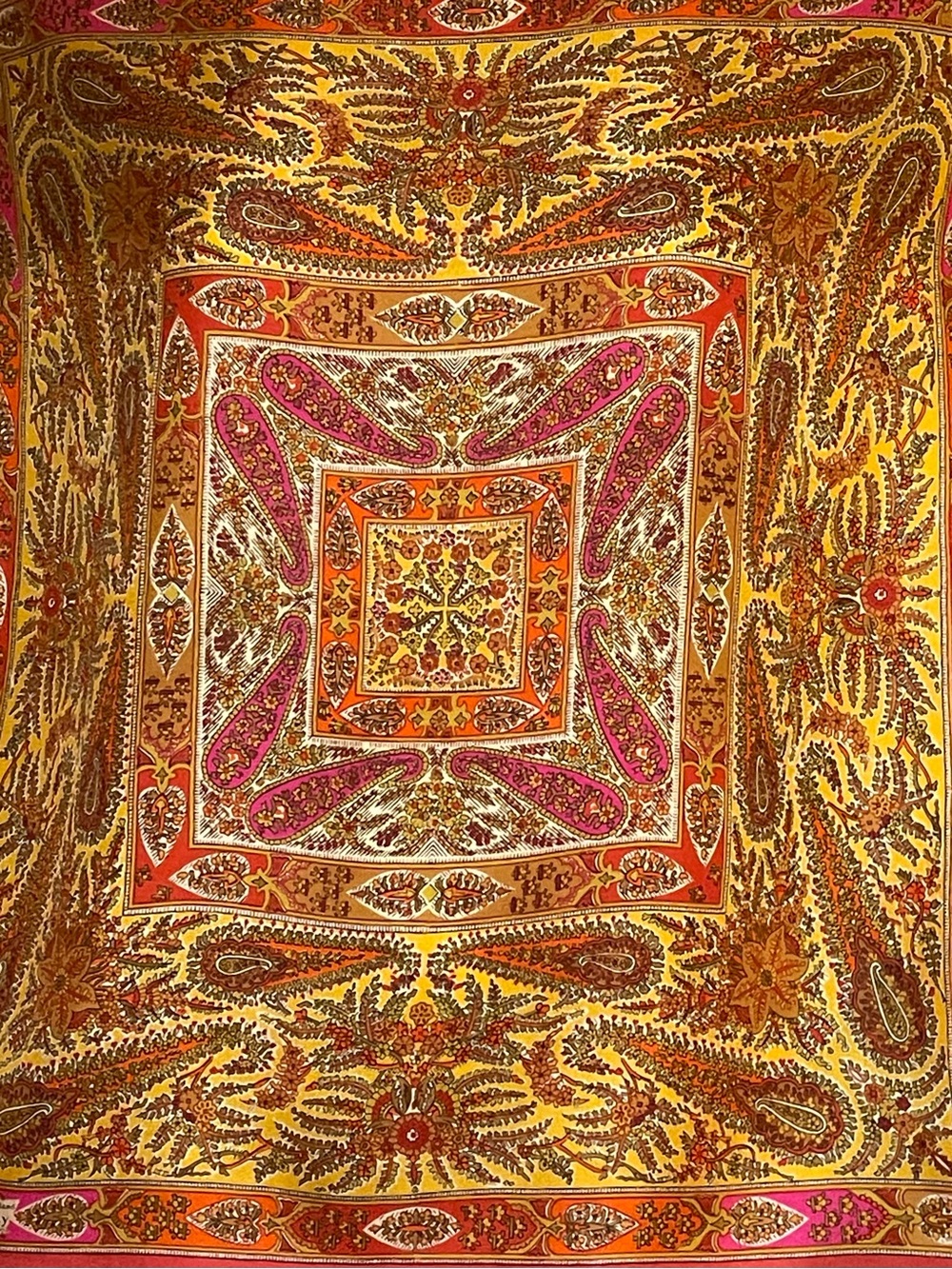 Vintage Liberty of London Silk Scarf Cherry Red Hot Pink 23 In Sq Excellent Cond